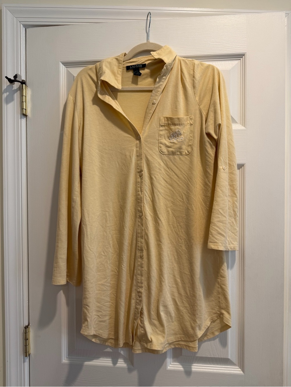 Ralph Lauren soft Yellow Button-Up Tunic nightshirt